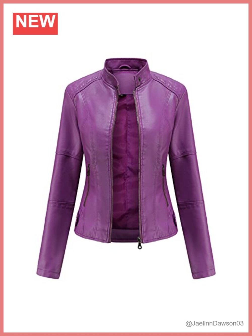 Faux Leather Jacket Women's Belted Motorcycle Bomber Jacket